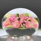 Clinton Smith 2023 Glass Art Paperweight Flamework Pink Flower Bouquet