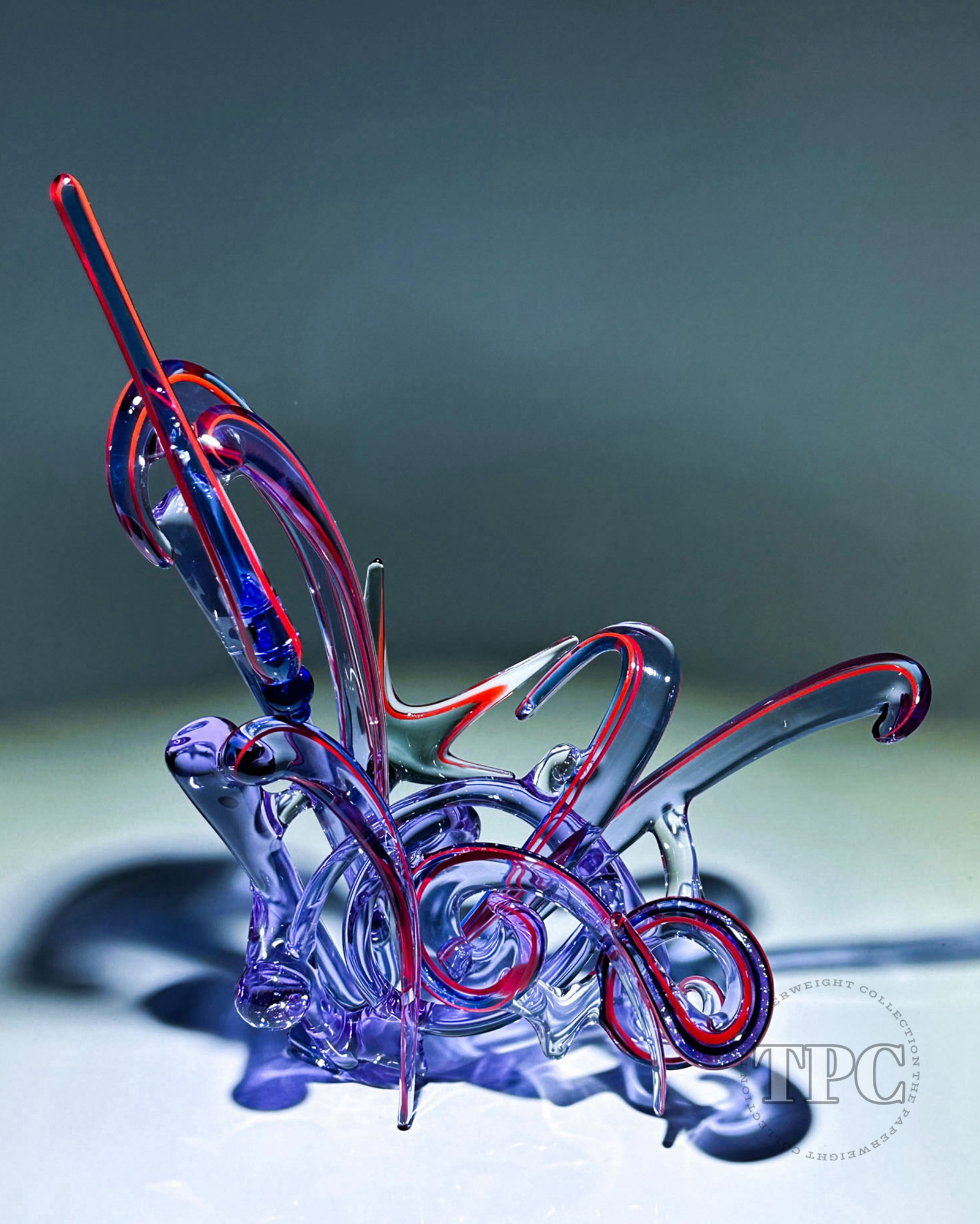 David Colton 2024 Flamework Solid  Abstract Graffiti Style Glass Art Sculpture