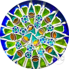 Christina Callahan 2023 Glass Art Paperweight Patterned Stained Glass Style Murrine