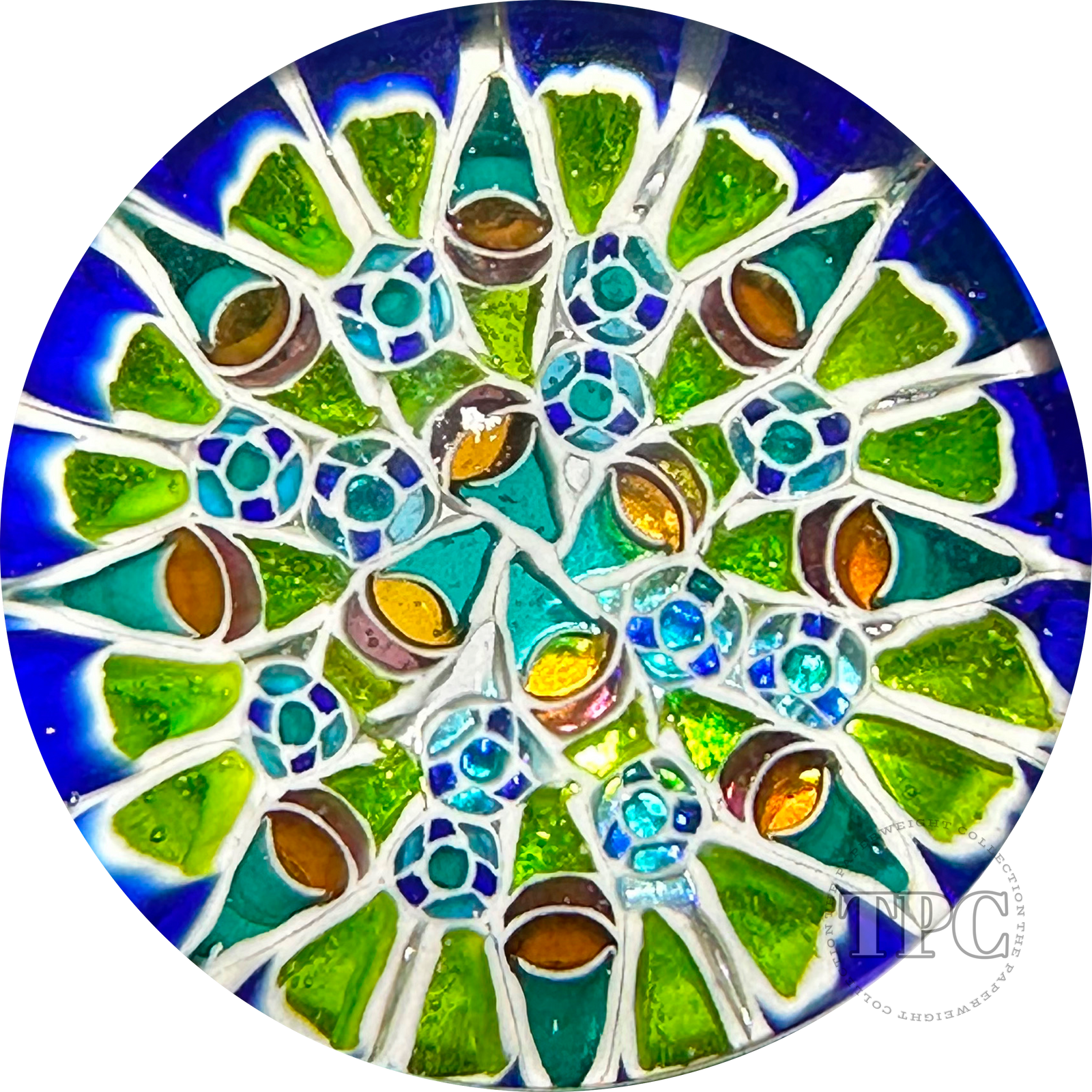 Christina Callahan 2023 Glass Art Paperweight Patterned Stained Glass Style Murrine