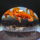 Gordon Smith 1999 Glass Art Paperweight Compound Flamework Koi over Rocky River Bottom