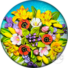 Cathy Richardson 2023 Glass Art Paperweight Flamework Lily & Red Poppy Bouquet 1 of 1