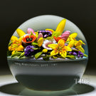Cathy Richardson 2023 Glass Art Paperweight Flamework Lily & Red Poppy Bouquet 1 of 1