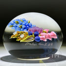 Clinton Smith 2023 Glass Art Paperweight Flamework Flower Bouquet with Blueberries