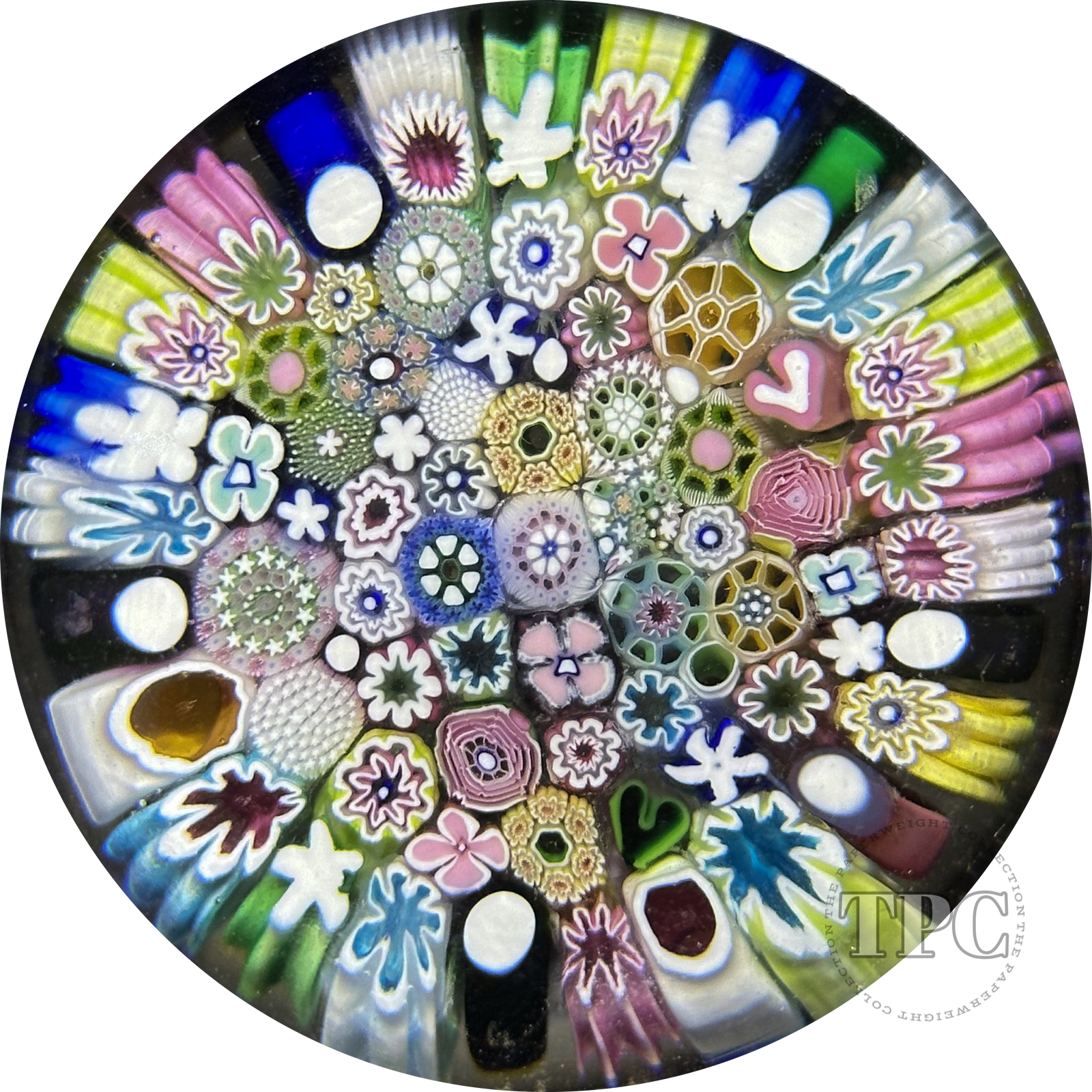 Damon MacNaught 2023 Glass Art Paperweight Closepack Complex Millefiori, Roses, Dogwood Blossoms, Hearts & More