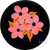 William Manson 2023 Miniature Art Glass Paperweight Flamework flowers on Black Ground