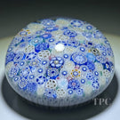 Jim Brown 2023 Glass Art Paperweight Blue Complex Closepack Millefiori