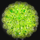 Peter Boyle 2025 Glass Art Marble Flamework UV Green Uranium Hobnail