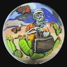 Stephen Boehme 2025 Glass Art Marble w/ Figural Murrine "Bat Country"