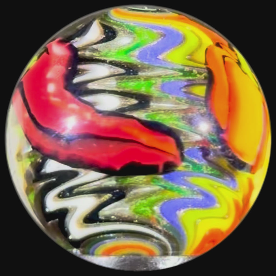 Stephen Boehme 2025 Glass Art Marble w/ Figural Murrine "Pepper Medley"