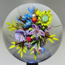 Ken Rosenfeld 2025 Glass Art Paperweight Double-Sided Flamework Flower Bouquet