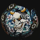 Stephen Boehme 2024 Glass Art Marble Figural Murrine Hannya with Buddha and Lotus Blossoms
