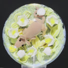 Clinton Smith 2023 Glass Art Marble Double Sided Flamework Blue Dancing Bear & Field Mouse