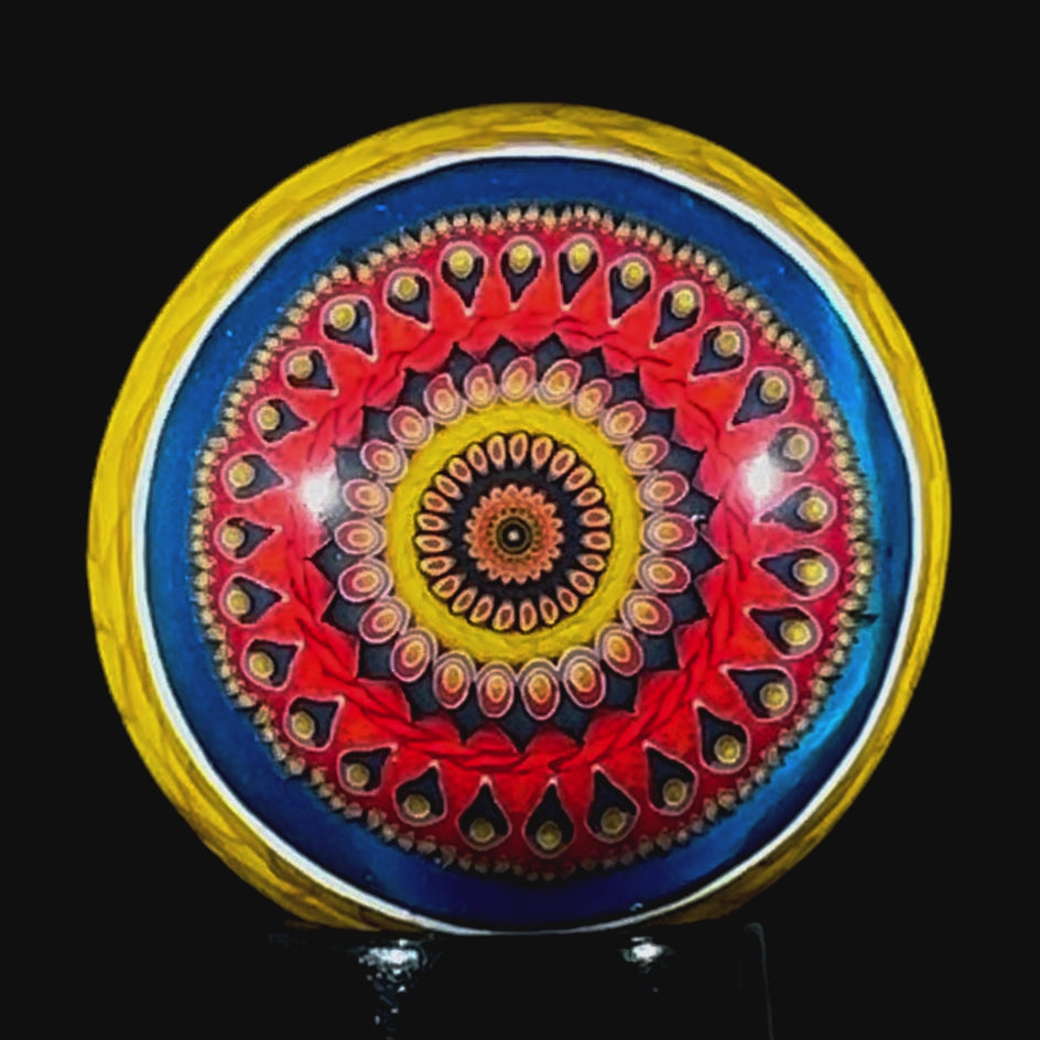 Mathieu Grodet 2024 Glass Art Marble with Complex Mandala Murrine