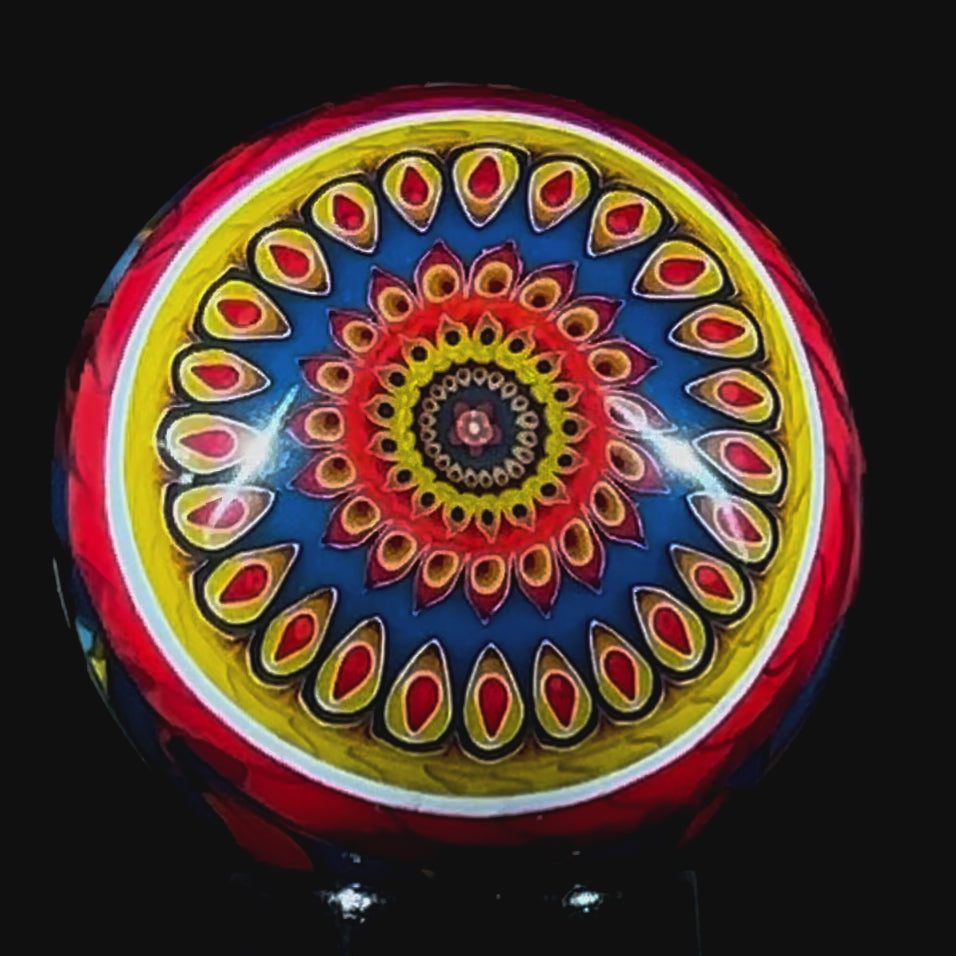 Mathieu Grodet 2024 Glass Art Marble with Complex Mandala Murrine