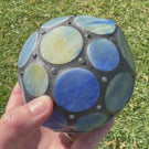 Gary Allison 2025 Glass Art Large Cosmic Egg Holoscope Stained Glass & Interior Mirrored Complex Polyhedron