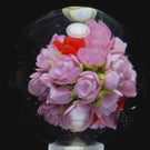 Clinton Smith 2023 Glass Art Marble Flamework All-Over Pink Rose Bouquet