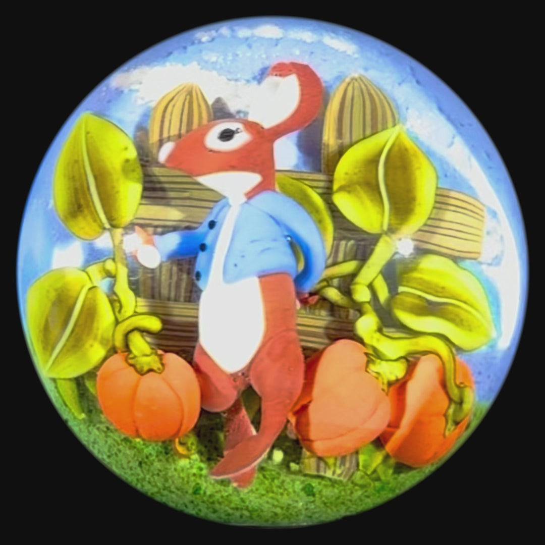 Clinton Smith 2025 Glass Art Marble Flamework Peter Rabbit and Farmer McGregor