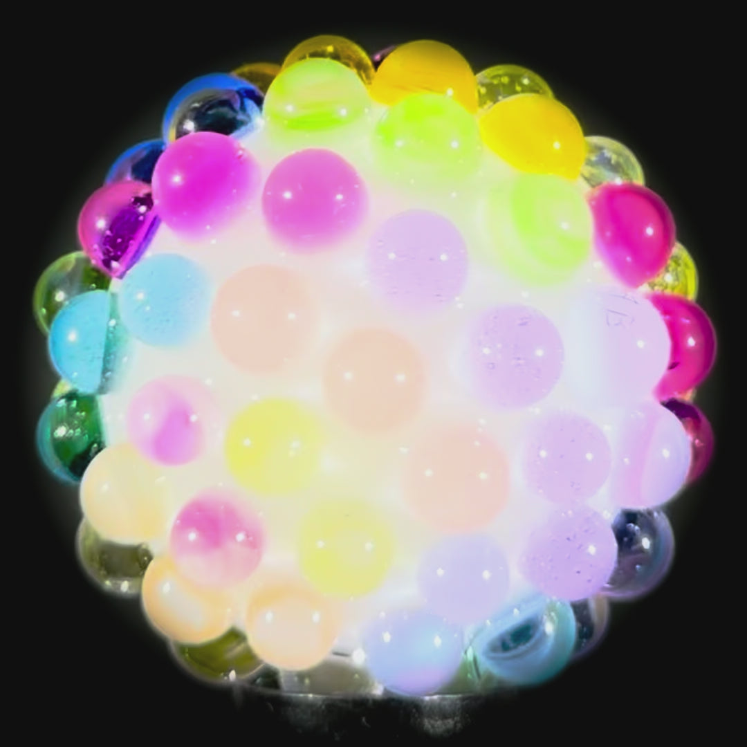 Peter Boyle 2025 Glass Art Marble Flamework Multicolored Hobnail Opaque White Core (Large)