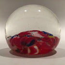 Vintage Chinese Art Glass Paperweight End Of Day Scramble Twists & Millefiori