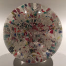 Antique American Art Glass Frit Paperweight Fraternal Seal Multicolored Ground