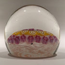 Vintage Murano Art Glass Paperweight Concentric Millefiori On White