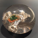 Antique Art Glass Paperweight Encased Rocks Mossy Lichen Stones