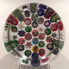 Antique Clichy Art Glass Paperweight 37 Spaced Complex Millefiori With Rose Cane