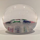 Rare Antique Clichy Art Glass Paperweight Chequered Complex Millefiori W/ Rose