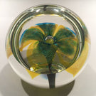 Large Glass Eye Studio Ges Art Glass Paperweight Faceted Dichroic Flower