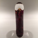 Modern American Signed Studio Art Glass Paperweight Purple Gold Leaf Sculpture