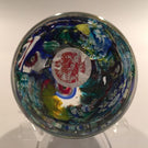 Vintage Murano Art Glass Paperweight Millefiori Scramble Daisy & Rose Canes