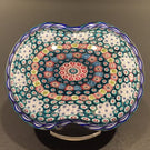 Vintage Saint Louis Art Glass Paperweight Millefiori Basket Of Flowers Piedouche