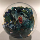 Signed Josh Simpson Art Glass Paperweight Complex Inhabited Planet