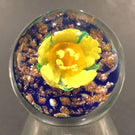 Handmade Al Janelle Art Glass Marble Lampworked Yellow Flower Marble