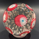 Vintage Murano Art Glass Paperweight Scattered Red Millefiori on Clear