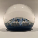 Vintage Strathearn Art Glass Paperweight 8 Spoke Latticino & Millefiori on Blue