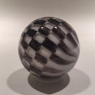 Early Mark Matthews 2" Black & White Checkered Art Glass Marble