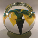 Large Glass Eye Studio Ges Art Glass Paperweight Faceted Dichroic Flower
