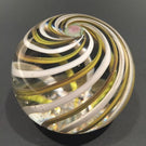 Vintage Pairpoint Art Glass Paperweight Green White Swirl Clichy Rose Millefiori