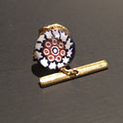 Vintage Caithness Art Glass Paperweight Jewelry Millefiori Tie Tack Pin