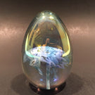 Signed Mt. St. Helens Ash MSH Art Glass Paperweight Purple Iridescent Egg