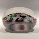 Rare Antique Clichy Art Glass Paperweight Chequered Complex Millefiori W/ Rose
