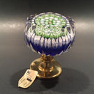 Vintage Perthshire Art Glass Millefiori Paperweight Drawer Pull Scalloped Edge