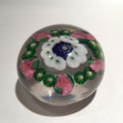 Miniature Clichy Art Glass Paperweight a Concentric Millefiori With Rose Canes