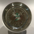 Vintage Murano Art Glass Paperweight Lampworked Rose Millefiori On Aventurine