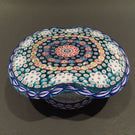 Vintage Saint Louis Art Glass Paperweight Millefiori Basket Of Flowers Piedouche