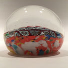 Early Murano Art Glass Paperweight Close Packed Complex Millefiori With Twists