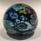 Vintage Murano Blue Art Glass Paperweight End of Day Millefiori Scramble