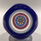 Murano Faceted Double Overlay Concentric Millefiori Art Glass Paperweight